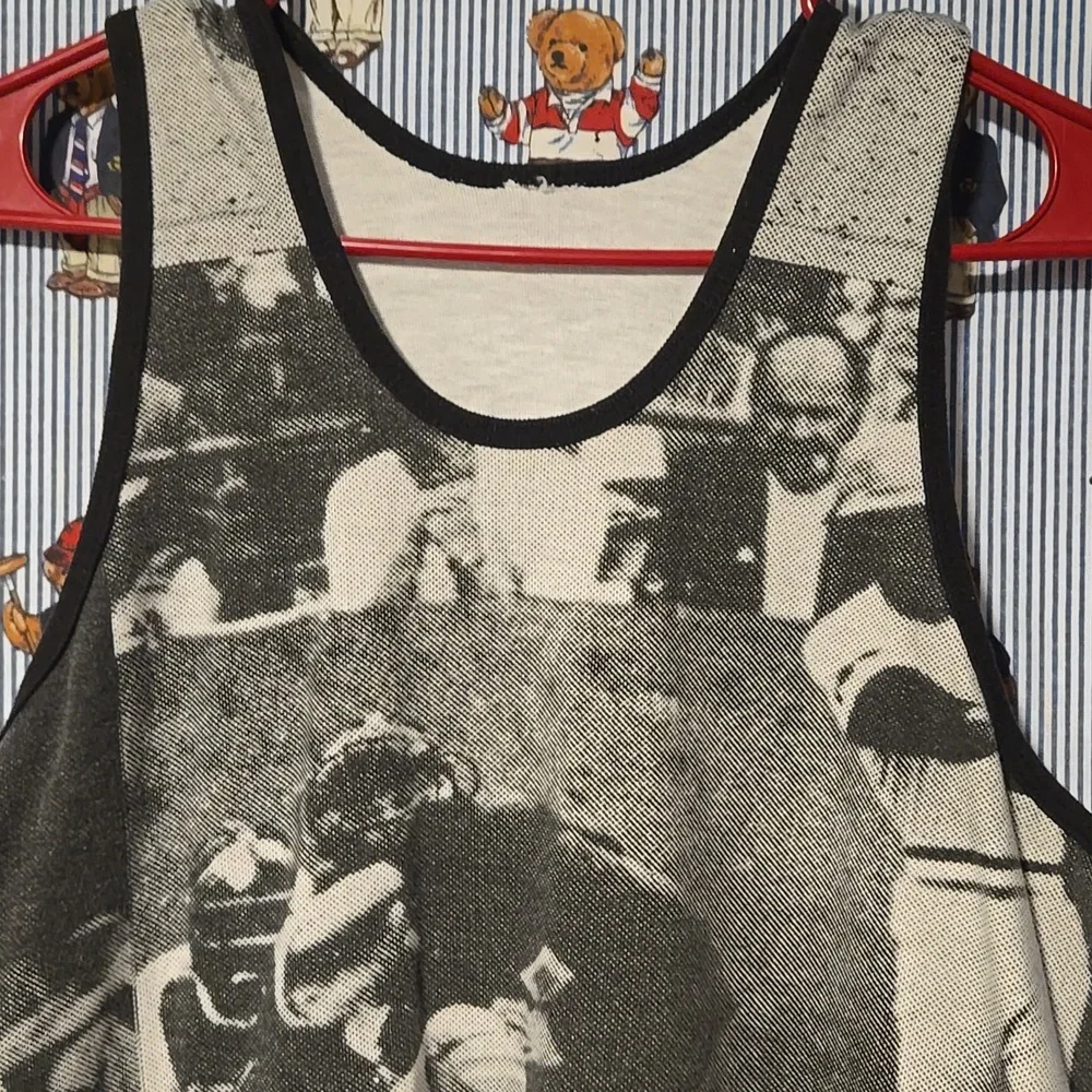 Vintage 1991 Chicago Cubs All Over Print Tank Top Rare Black White